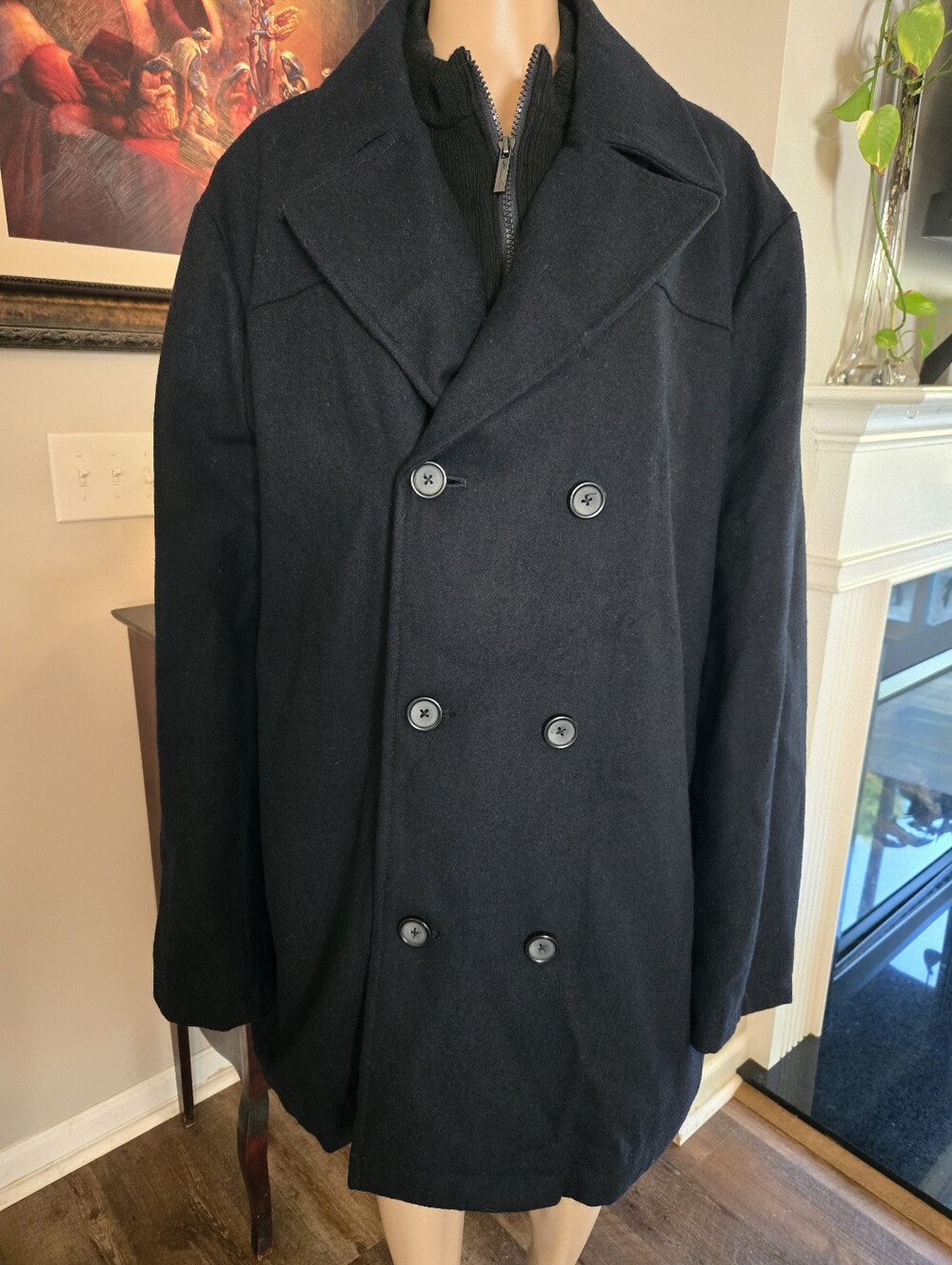 Kenneth Cole Double-Breasted Wool Coat